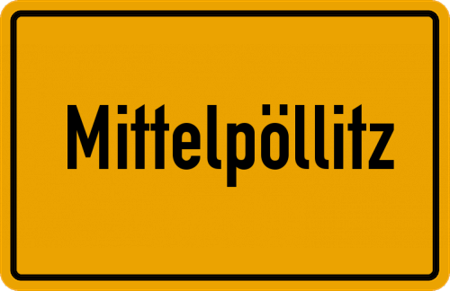Ortsschild Mittelpöllitz