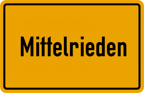 Ortsschild Mittelrieden, Schwaben