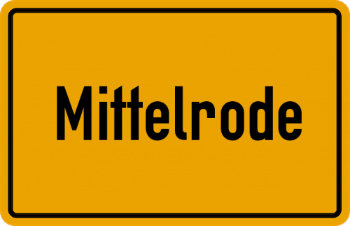 Ortsschild Mittelrode, Niedersachsen