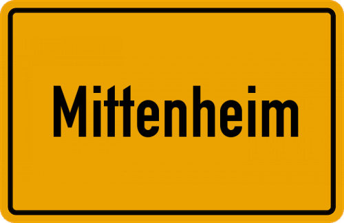 Ortsschild Mittenheim
