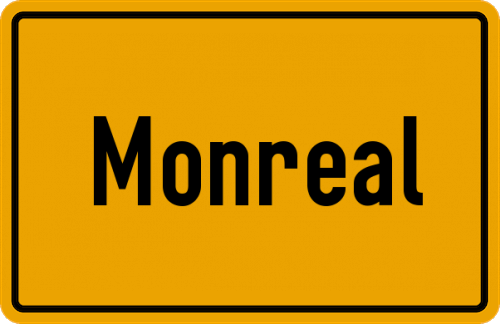 Ortsschild Monreal, Eifel