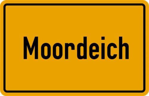 Ortsschild Moordeich, Gemeinde Witzwort