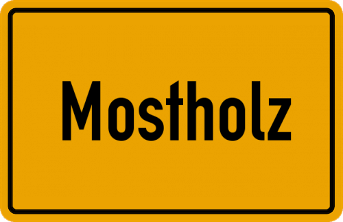 Ortsschild Mostholz, Kreis Kronach