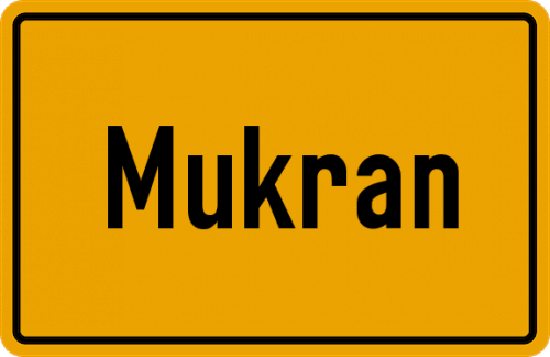 Ortsschild Mukran