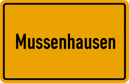 Ortsschild Mussenhausen