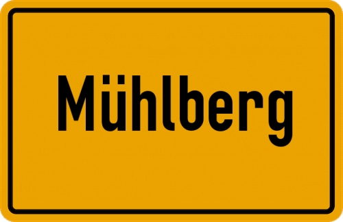 Ortsschild Mühlberg, Kreis Bogen, Niederbayern