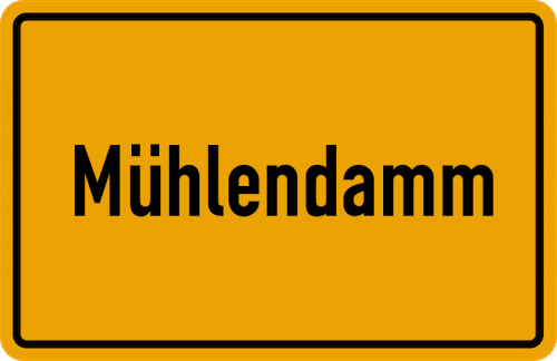 Ortsschild Mühlendamm, Westfalen