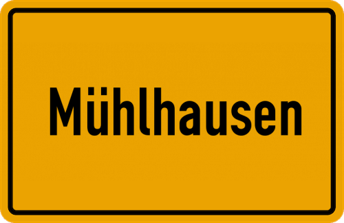 Ortsschild Mühlhausen, Waldeck