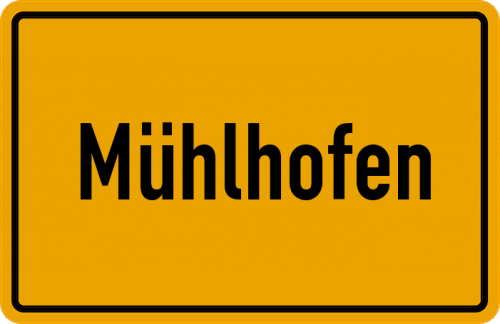 Ortsschild Mühlhofen, Pfalz