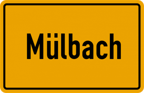 Ortsschild Mülbach, Eifel