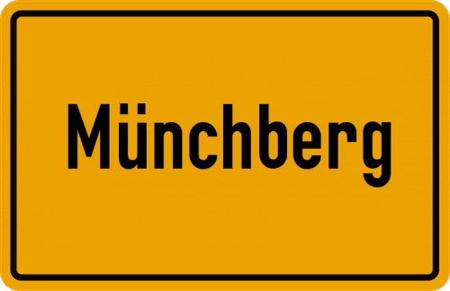 Ortsschild Münchberg, Kreis Mühldorf am Inn