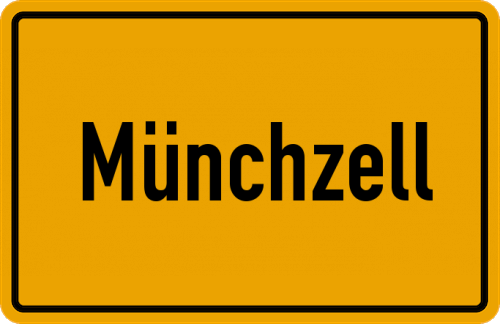 Ortsschild Münchzell, Mittelfranken