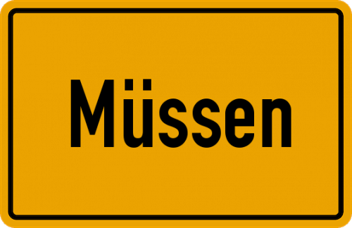 Ortsschild Müssen, Kreis Herzogtum Lauenburg