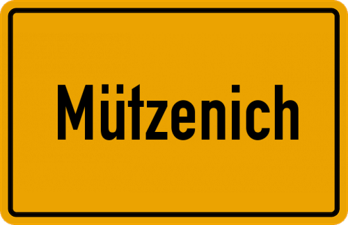 Ortsschild Mützenich, Kreis Monschau