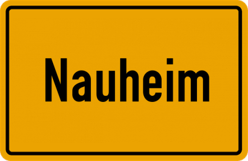 Ortsschild Nauheim, Kreis Limburg an der Lahn