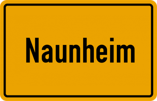 Ortsschild Naunheim, Kreis Wetzlar