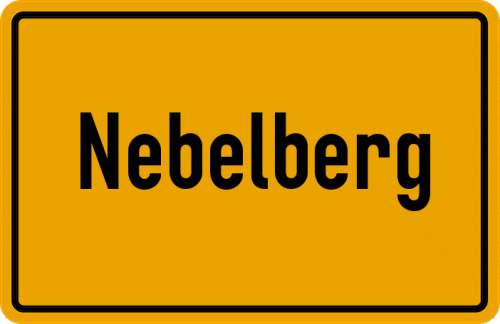 Ortsschild Nebelberg, Kreis Regen