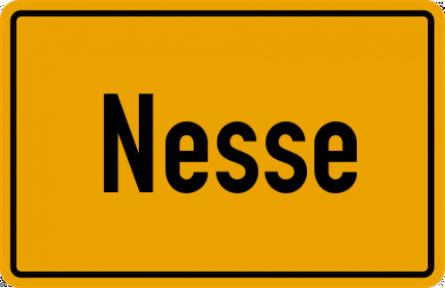 Ortsschild Nesse, Kreis Wesermünde