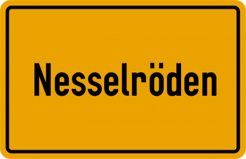 Ortsschild Nesselröden, Kreis Duderstadt, Niedersachsen