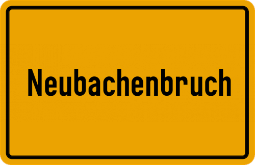 Ortsschild Neubachenbruch, Niederelbe