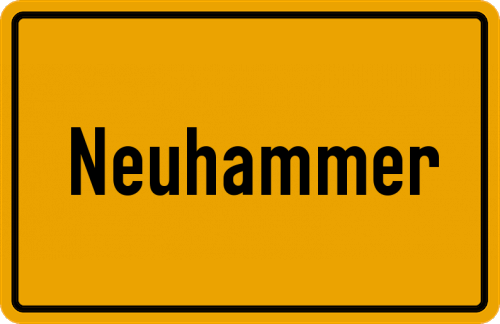 Ortsschild Neuhammer, Pfalz