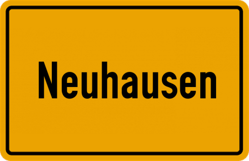 Ortsschild Neuhausen, Kreis Neu-Ulm