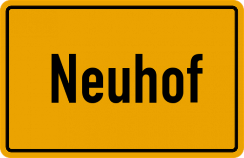 Ortsschild Neuhof, Bayern