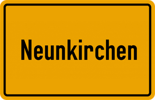 Ortsschild Neunkirchen, Kreis Daun