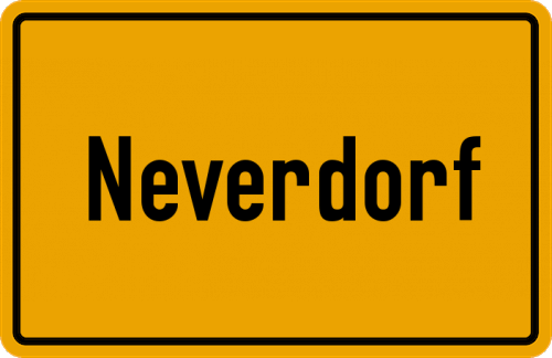 Ortsschild Neverdorf