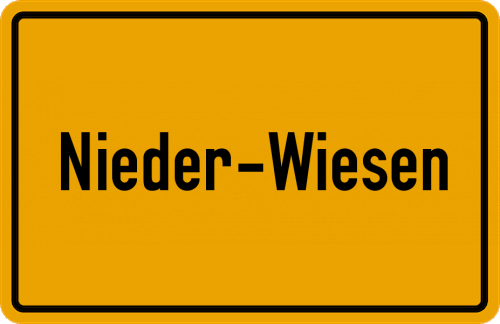 Ortsschild Nieder-Wiesen, Rheinhessen