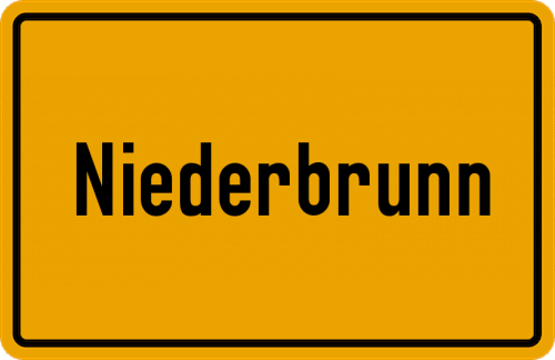 Ortsschild Niederbrunn