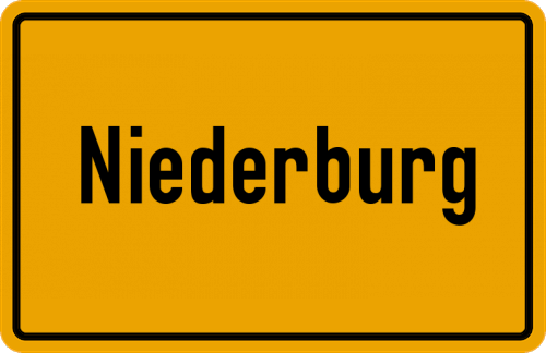Ortsschild Niederburg, Hunsrück