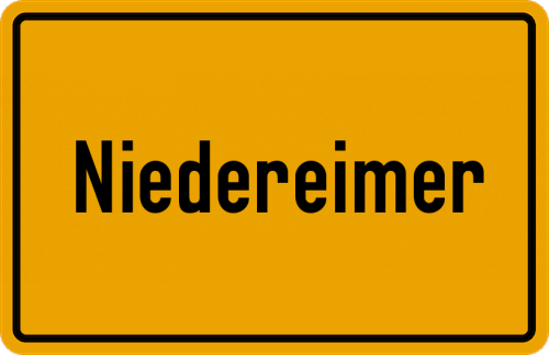 Ortsschild Niedereimer