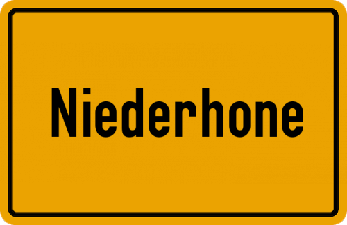 Ortsschild Niederhone