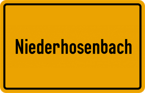 Ortsschild Niederhosenbach
