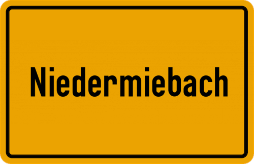 Ortsschild Niedermiebach