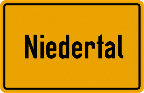 Ortsschild Niedertal