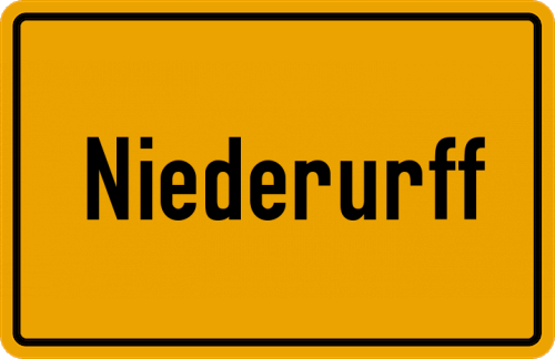 Ortsschild Niederurff