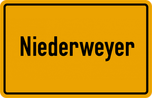 Ortsschild Niederweyer