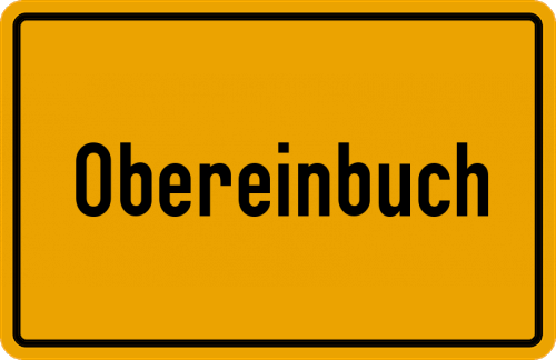 Ortsschild Obereinbuch, Kreis Regensburg