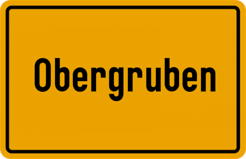 Ortsschild Obergruben, Kreis Hünfeld
