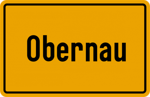 Ortsschild Obernau, Unterfranken
