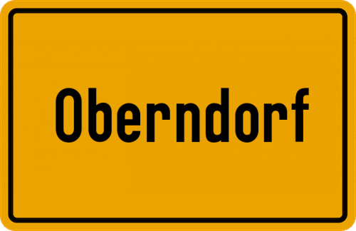 Ortsschild Oberndorf, Kreis Wittgenstein