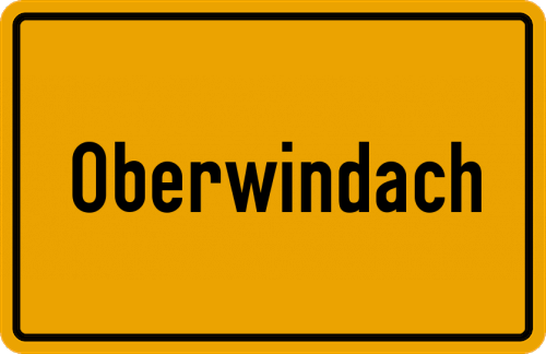 Ortsschild Oberwindach, Kreis Landsberg am Lech