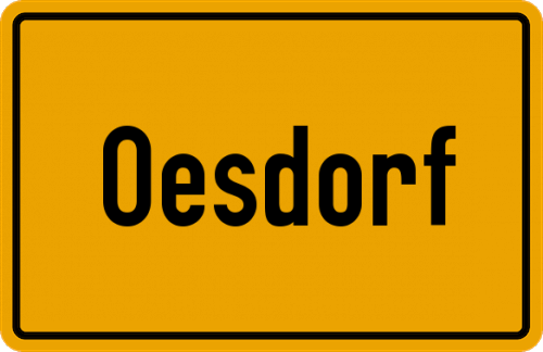 Ortsschild Oesdorf, Westfalen