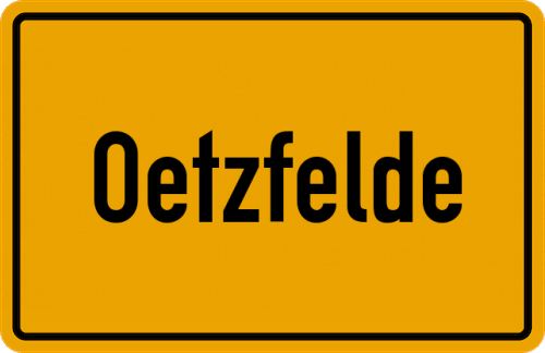 Ortsschild Oetzfelde, Kreis Uelzen