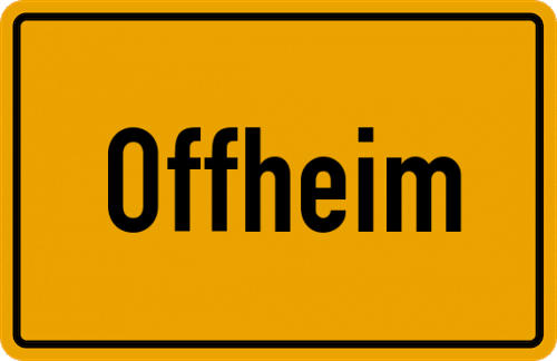 Ortsschild Offheim, Kreis Limburg an der Lahn