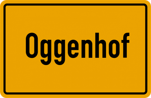 Ortsschild Oggenhof, Kreis Augsburg