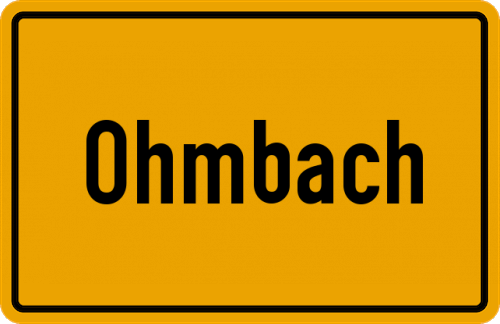 Ortsschild Ohmbach, Pfalz
