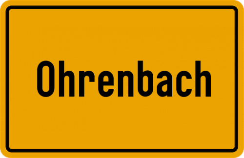 Ortsschild Ohrenbach, Oberpfalz